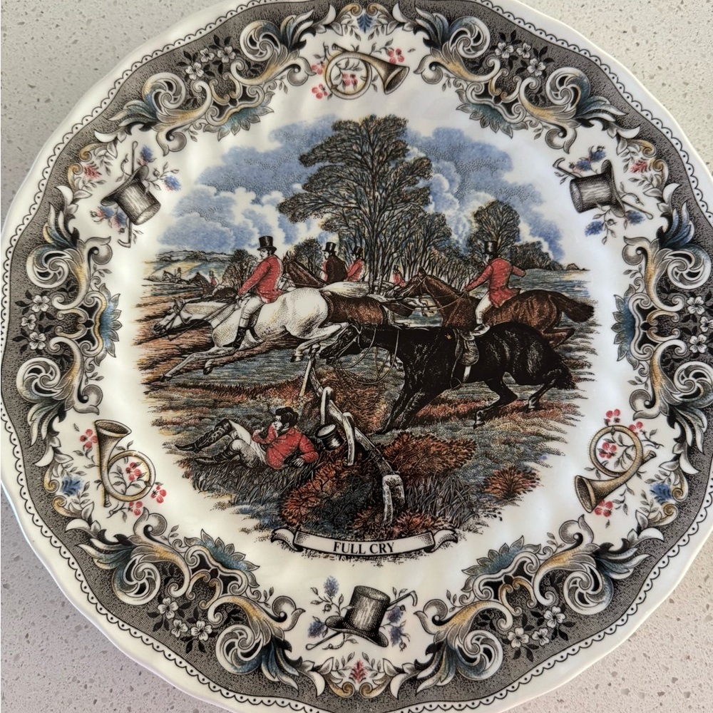 Fox Hunting Herring Hunt Plate Churchill Full Cry